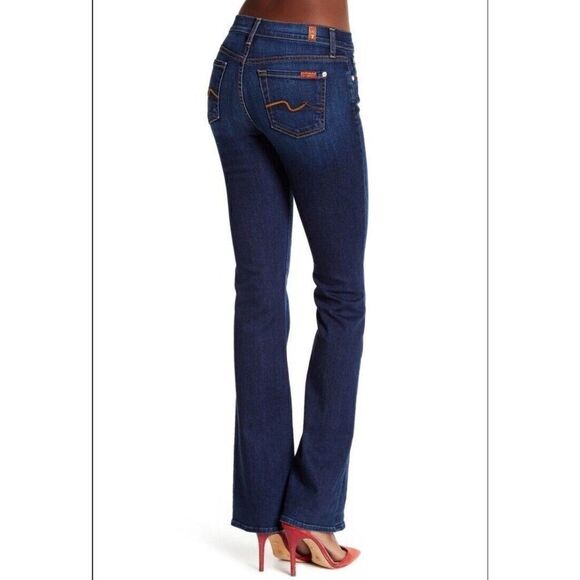 NWT 7 FOR ALL MANKIND  Iconic Bootcut Stretch Jeans NEW YORK DARK Sz 24 $198 - Picture 1 of 6